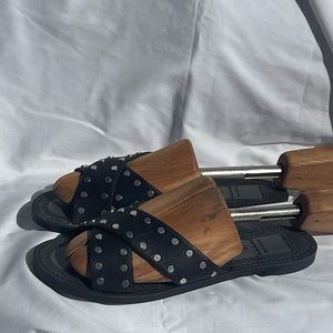 Black leather dolce vida sandals